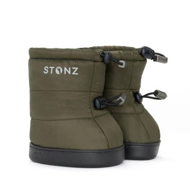 Stonz Puffer Booties Haze Pine | Happy Little Soles