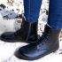 Peerko Adults Vegan Frost Zipper Boots Black