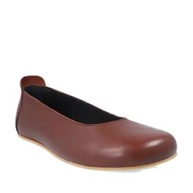 Nut Brown Angles Nomia Ballerina Shoe With Smooth Leather Upper, Flexible Sole, And Slip-On Design, Offering Comfort And Classic Elegance