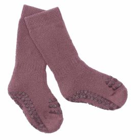 Go Baby Go Non-Slip Organic Cotton Socks in Misty Plum