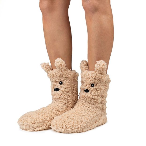 Cozy Sole Adult and Kids Slipper Socks Teddy