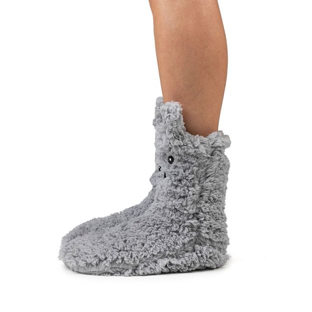 Cozy Sole Adult and Kids Slipper Socks Grey