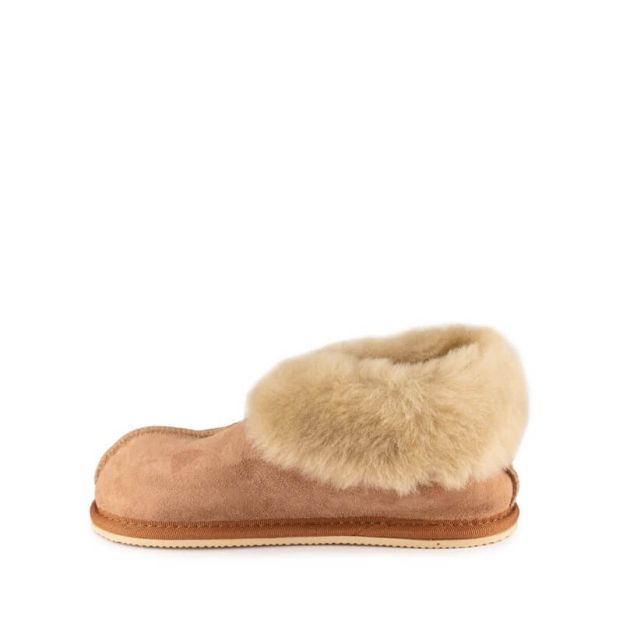 Zeazoo Ladies Sheepskin Dolly Slippers Chestnut