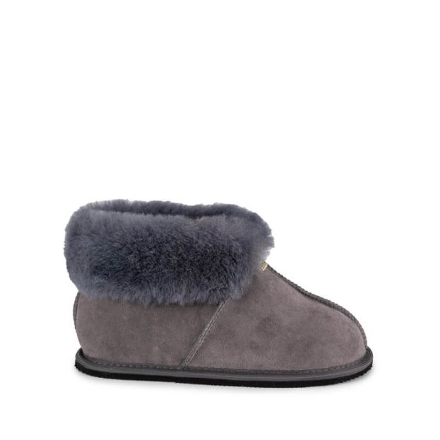 Zeazoo Ladies Sheepskin Dolly Slippers Grey