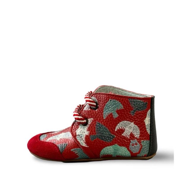 Poco Nido Bird Print Desert Boots with Toe Cap