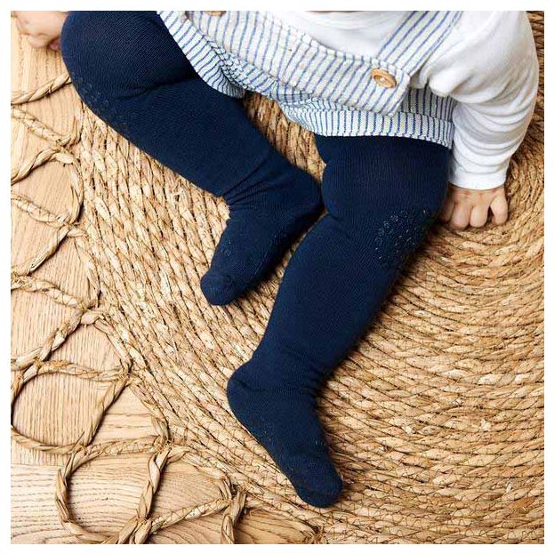 Go Baby Go Crawling Tights in Navy Blue