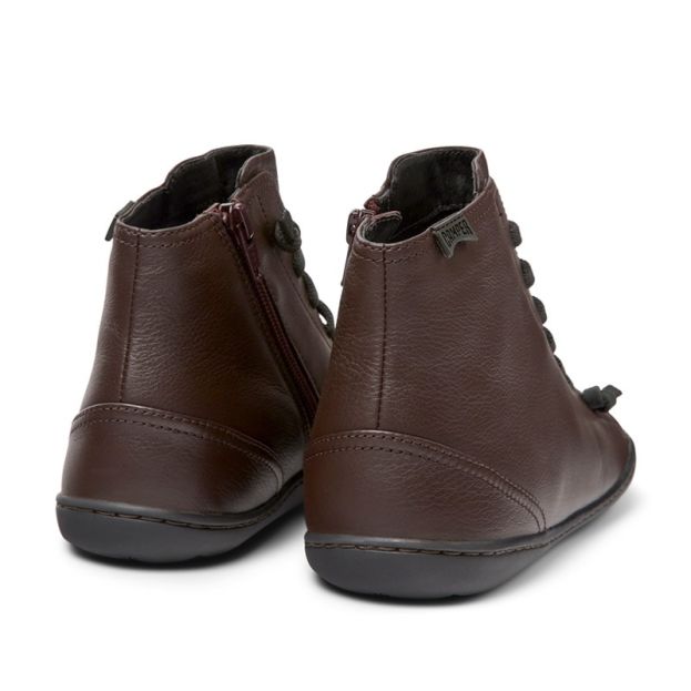 Camper Ladies Peu Lace Ankle Boot Burgundy