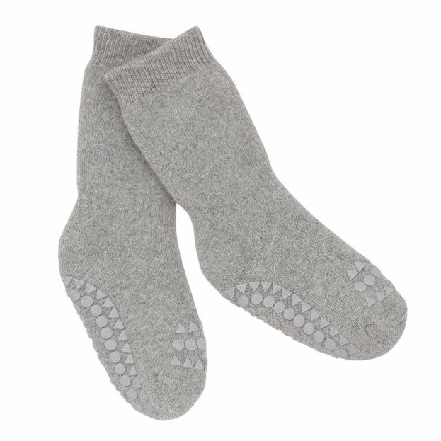 Go Baby Go Non-Slip Organic Cotton Socks in Grey