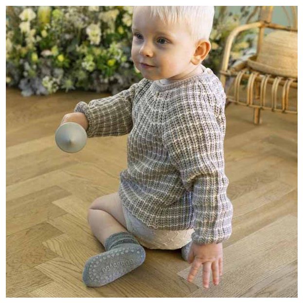 Go Baby Go Non-Slip Organic Cotton Socks in Grey
