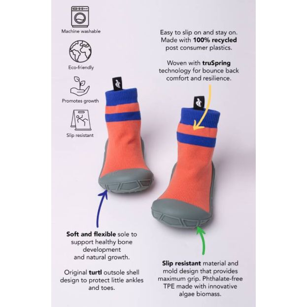 Turtl Socks in a Shell Coral